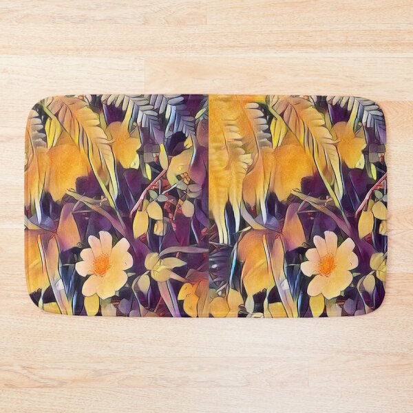 Item preview, Hedgerow, dog rose in yellow and purple designed and sold by Bluelizzy.