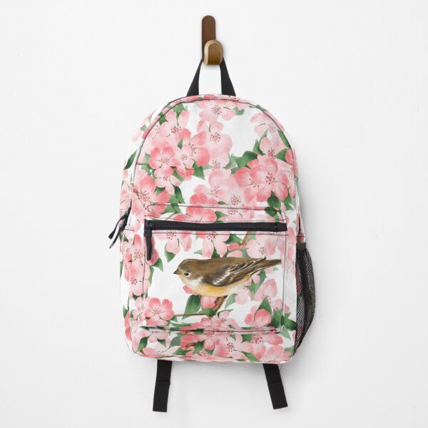Item preview, Pink flowers and birds designed and sold by Gribanessa.