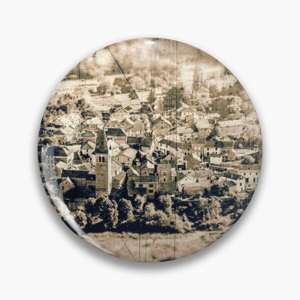 Item preview, Sunlight on small french village in countryside landscape vintage styled designed and sold by Grégory DUBUS.