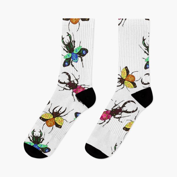 Item preview, Beetles pattern with decor on a white background designed and sold by burbura.