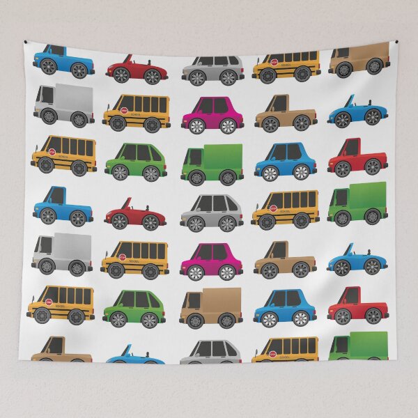 Item preview, Cute Toy Cars, Trucks and School Buses Seamless Repeating Pattern designed and sold by hobrath.