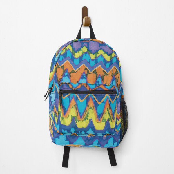 Item preview, Warp Chevron Stripe in Coral, Turquoise Batik designed and sold by Leslie Rogers Todder.