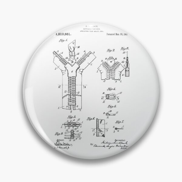 Item preview, G. Sundback's Zipper Patent (Black Version) designed and sold by Aliasandco.