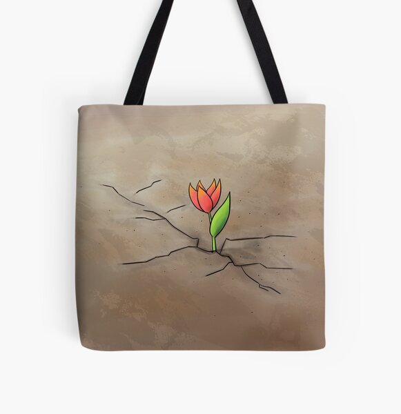 Resilience Flower All Over Print Tote Bag