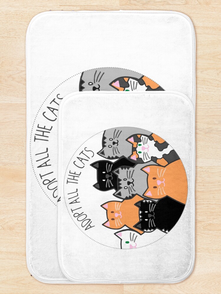Thumbnail 5 of 6, Bath Mat, Adopt All the Cats designed and sold by cwillustration.