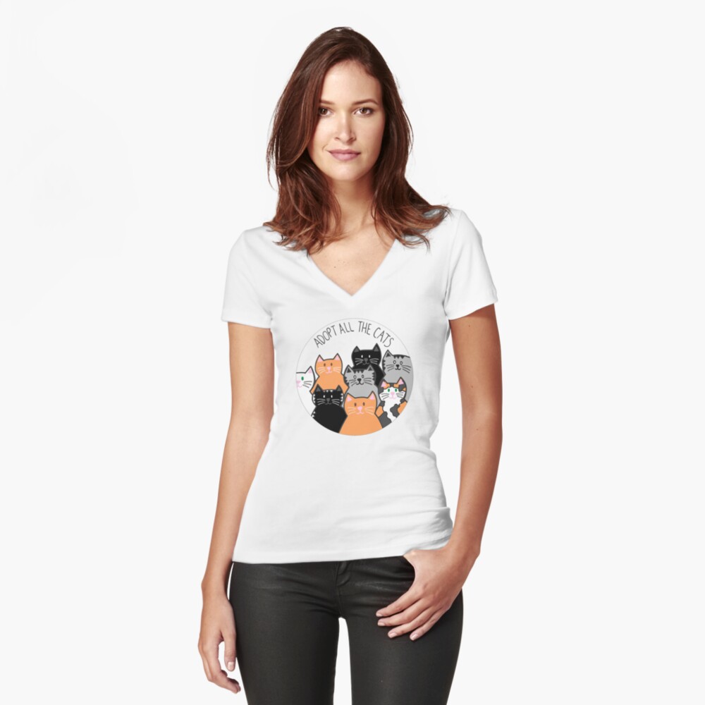 Item preview, Fitted V-Neck T-Shirt designed and sold by cwillustration.