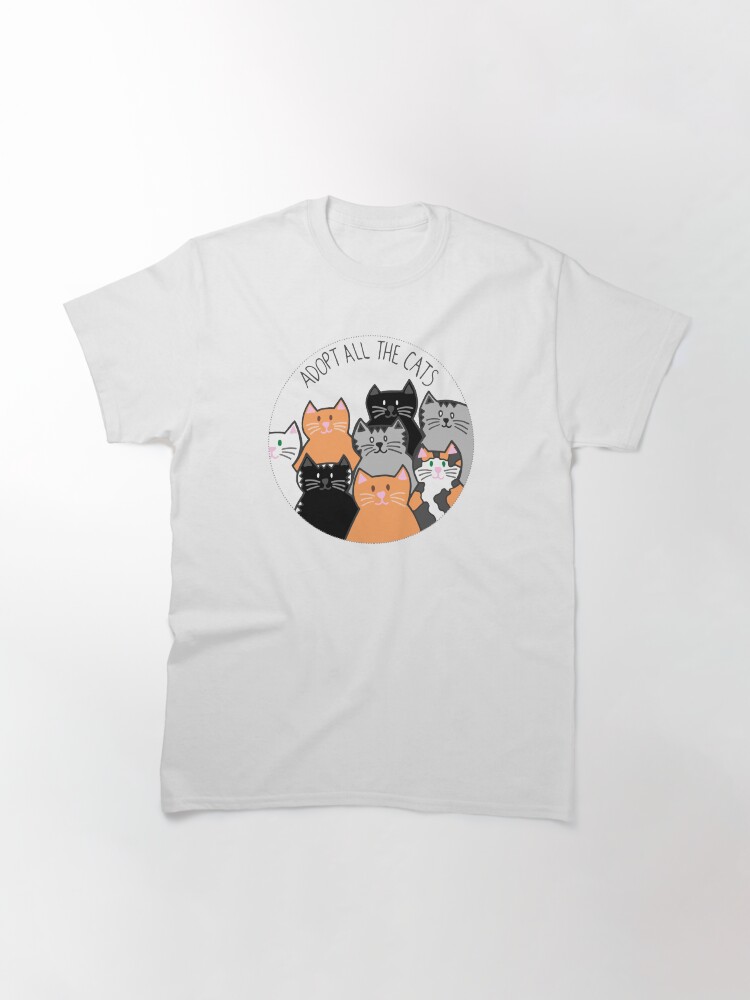 Thumbnail 3 of 7, Classic T-Shirt, Adopt All the Cats designed and sold by cwillustration.
