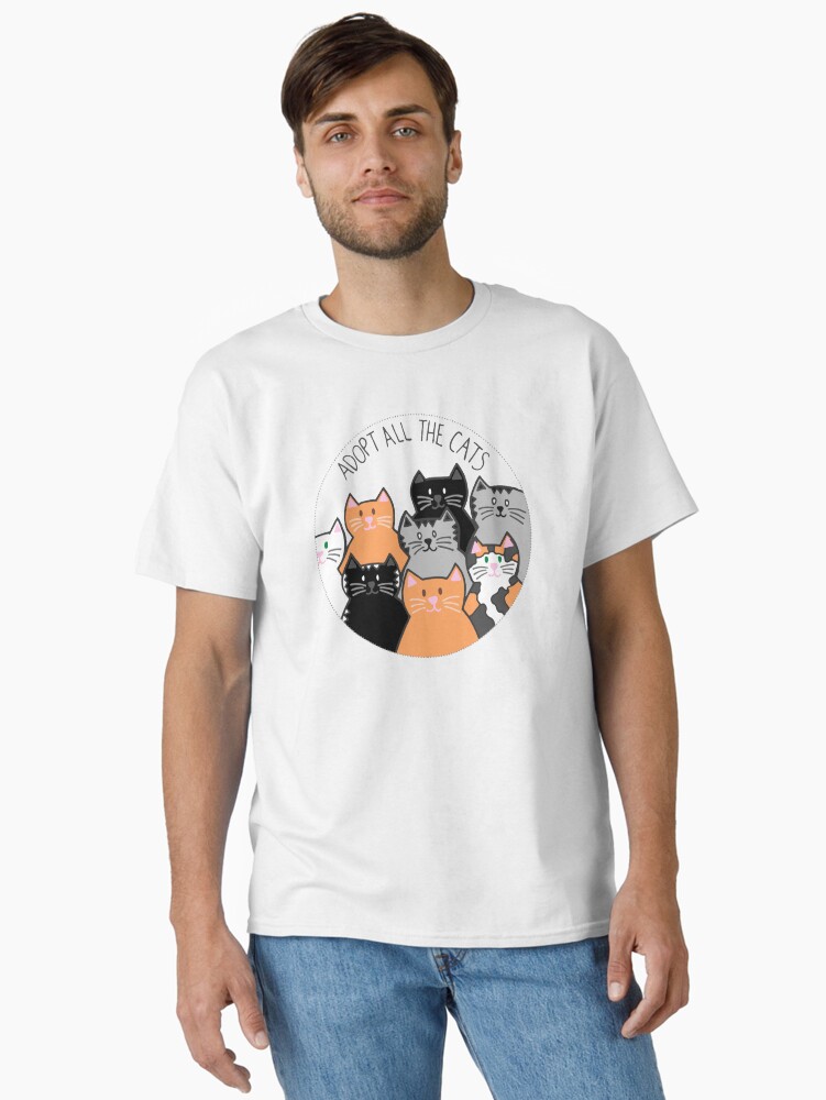 Thumbnail 2 of 7, Classic T-Shirt, Adopt All the Cats designed and sold by cwillustration.