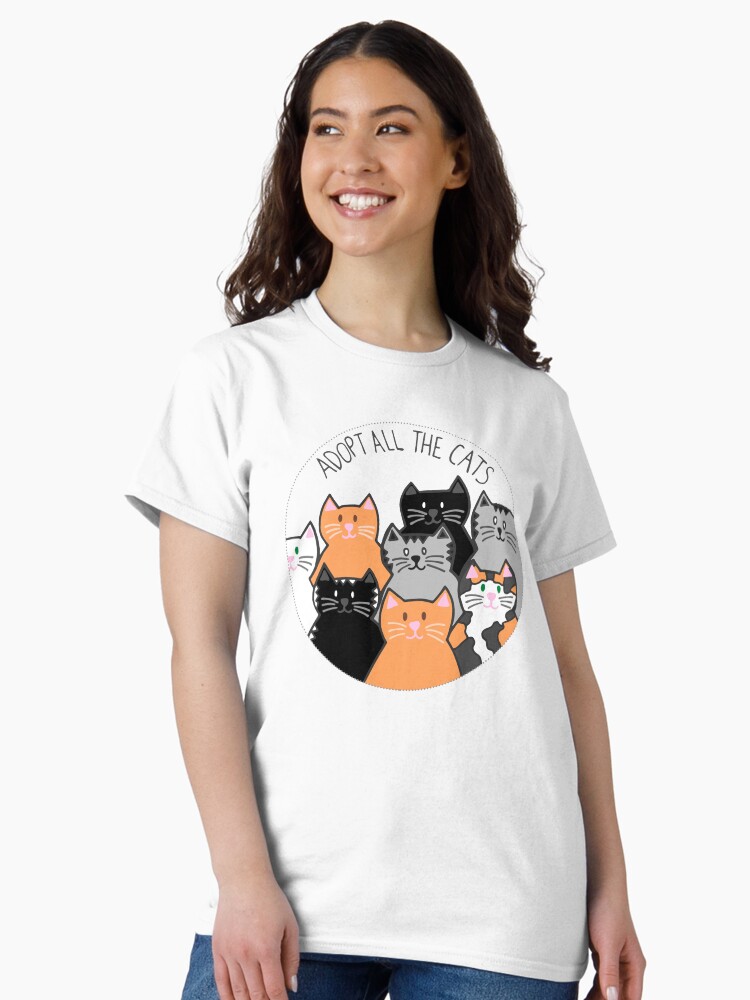 Thumbnail 1 of 7, Classic T-Shirt, Adopt All the Cats designed and sold by cwillustration.