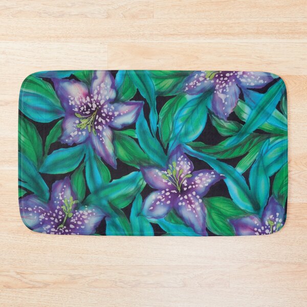 Item preview, Purple Lilies With Green Leaves designed and sold by Leslie Rogers Todder.
