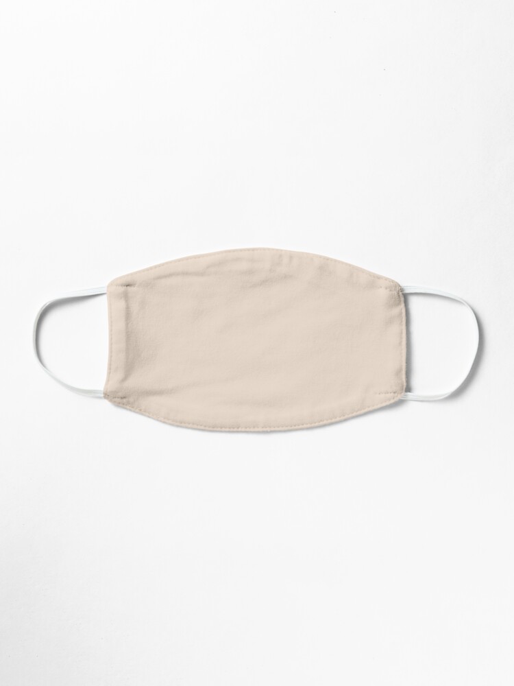 Alternate view of solid color toasted almond fabric facemask, simple, plain, single colour creamy ivory soft beige tone washable reusable face shield dust mouth cover Mask