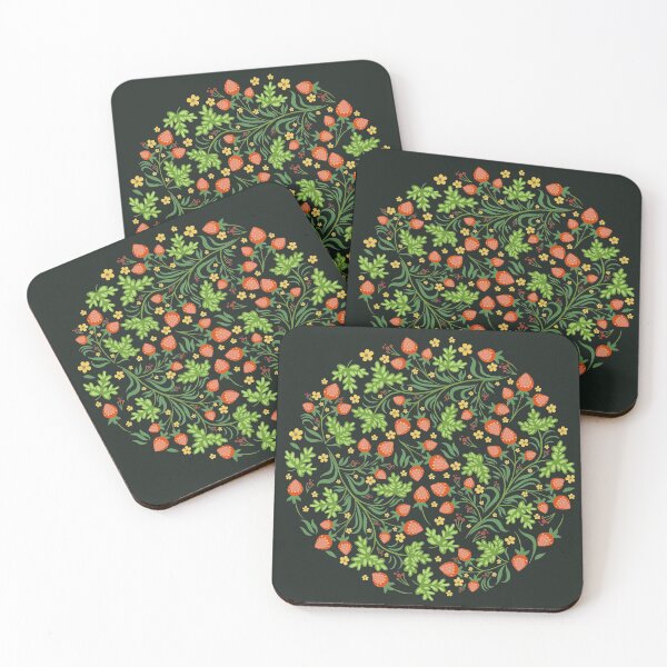Item preview, Pattern with wild strawberries in the Russian style designed and sold by burbura.