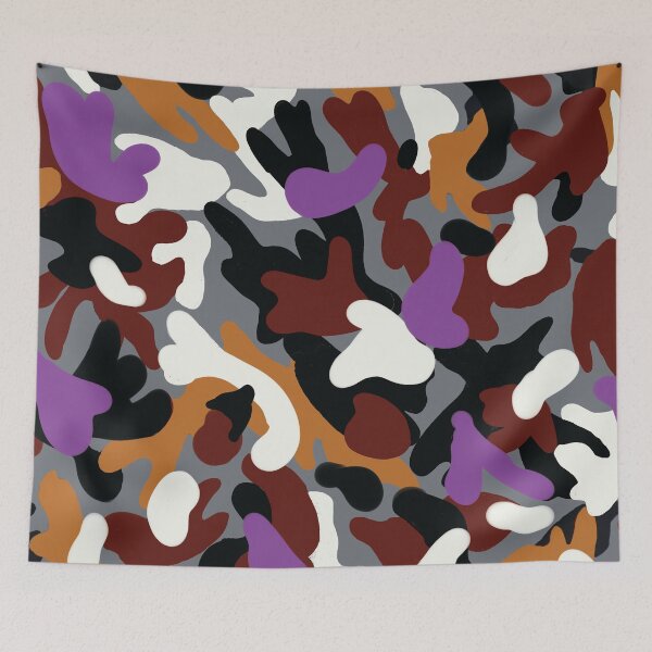 Item preview, Camoflage in Violet, Rust and Grey designed and sold by Leslie Rogers Todder.