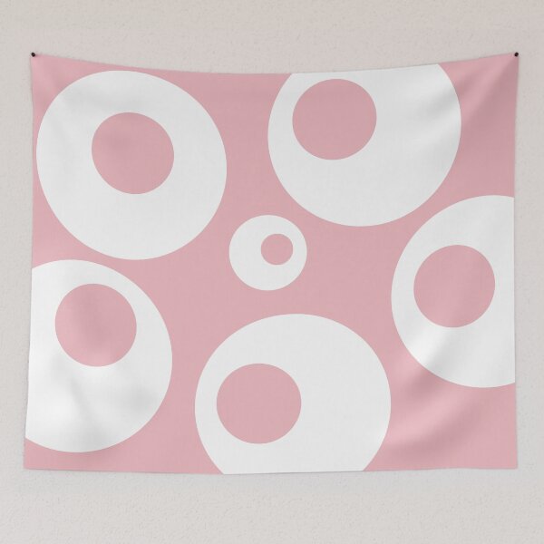 Item preview, Pink and white round circles  designed and sold by HTPOP.