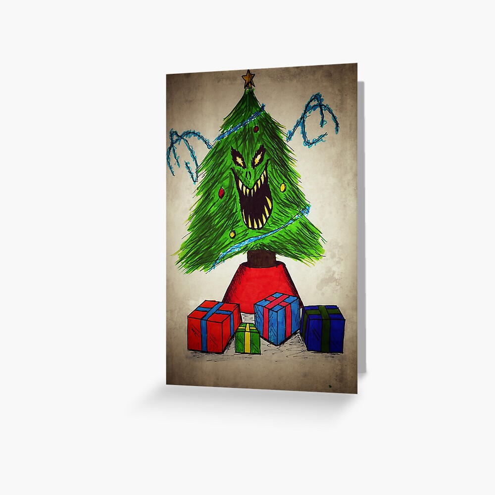 "evil christmas tree" greeting cardgiarctterrab