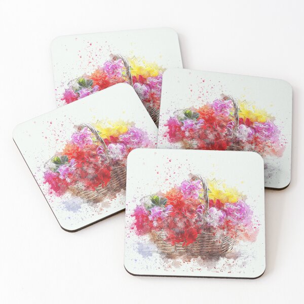 Item preview, Flower basket watercolour designed and sold by coolkatia.