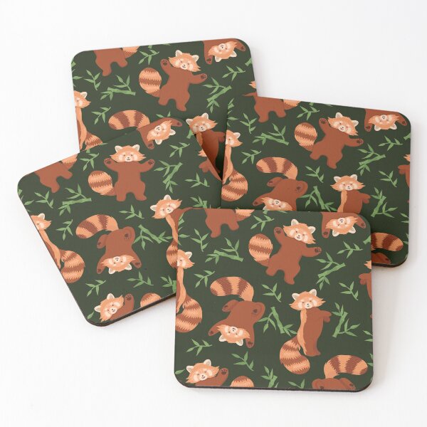 Item preview, Print with cute red pandas and bamboo shoots. designed and sold by burbura.