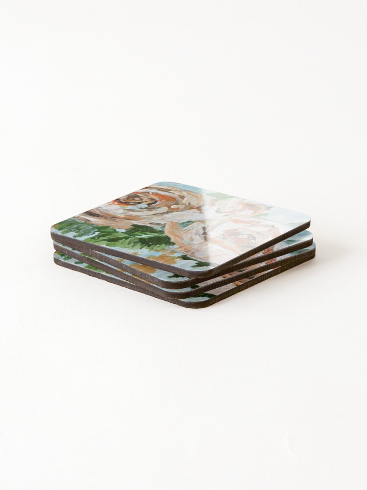 Thumbnail 4 of 5, Coasters (Set of 4), Fall Roses designed and sold by ArtsyUs.