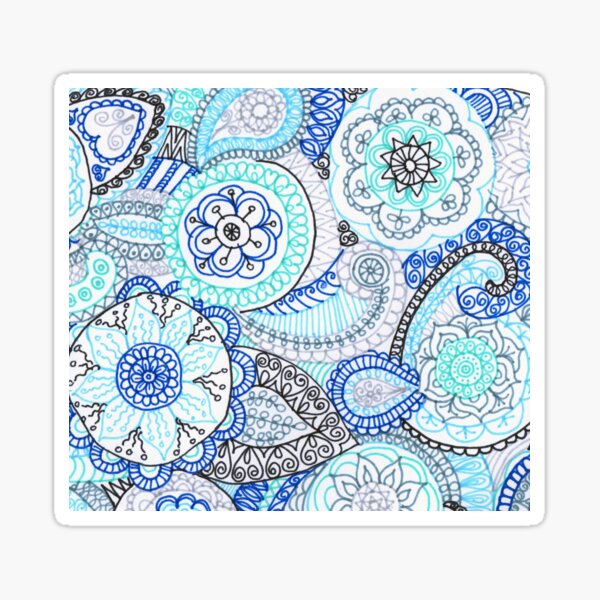 Item preview, Blue Paisley doodle designed and sold by SilverBirch14.