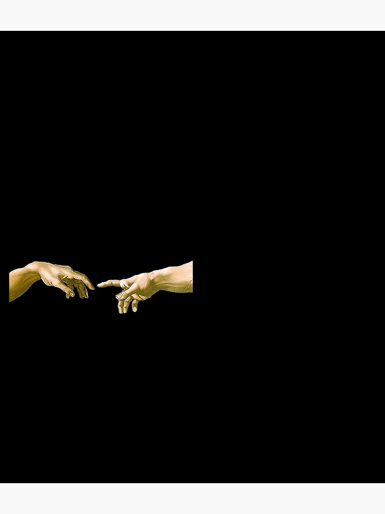 Touch of God, The Creation of Adam, (close up), Michelangelo, 1510, Genesis, Ceiling, Sistine Chapel, Rome, on BLACK. by TOMSREDBUBBLE