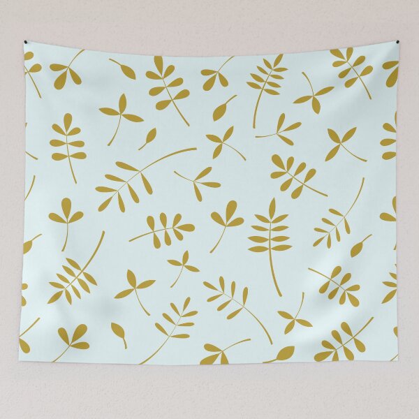 Item preview, Gold Leaves Design on Light Blue designed and sold by NataliePaskell.