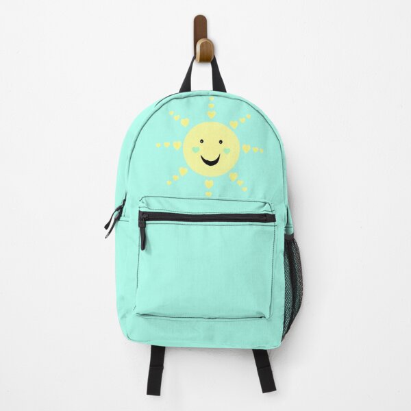 Item preview, Maximum positive sun hearts smile (turquoise blue background) designed and sold by Joie-et-Poesie.