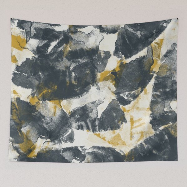 Item preview, Grey and Mustard Yellow Abstract Print designed and sold by CharIsabella.