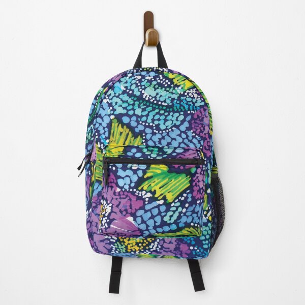 Item preview, Mosaic Batik Dotty Floral in Purple, Blue and Green designed and sold by Leslie Rogers Todder.
