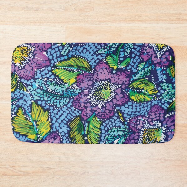 Item preview, Mosaic Batik Dotty Floral in Purple, Blue and Green designed and sold by Leslie Rogers Todder.