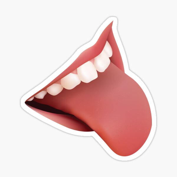 Tongue Sticking Out Mask Sticker