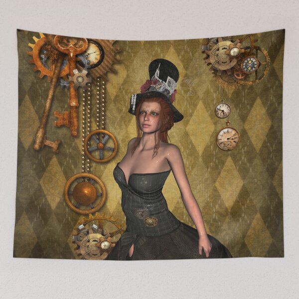 Item preview, Steampunk, wonderful steampunk women with clocks and gears designed and sold by nicky2342.