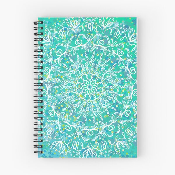Item preview, Turquoise flowers and grains mandala designed and sold by MandalaSpirit.