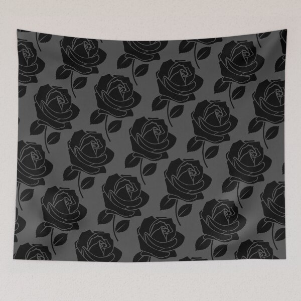 Item preview, Black Rose Pattern on Grey designed and sold by NataliePaskell.
