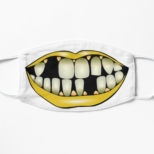 Yellow Teeth Face Masks Redbubble - roblox escape the evil dentist bad tooth youtube