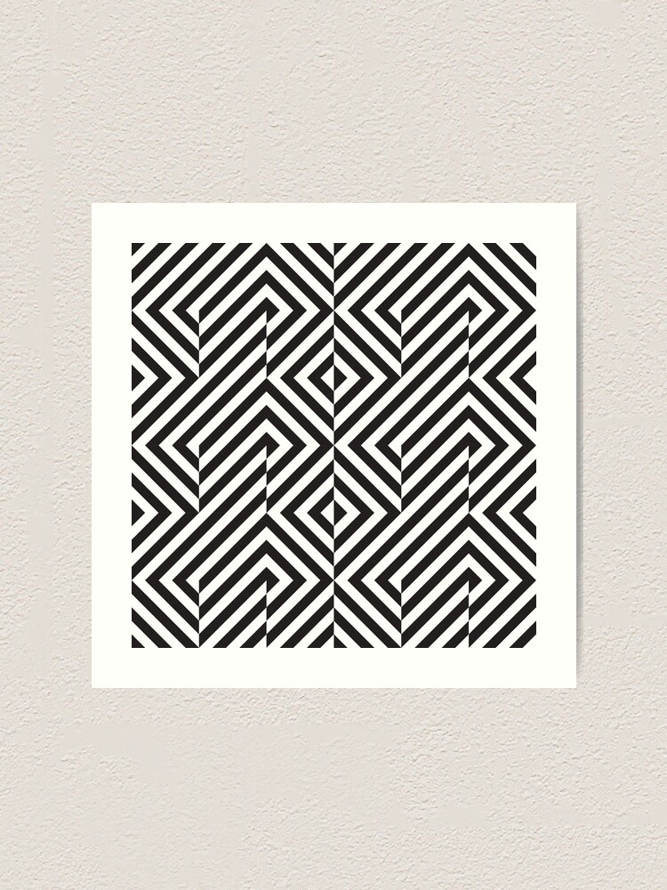 black-and-white-geometric-op-art-pattern-art-print-for-sale-by-kallyfactory-redbubble
