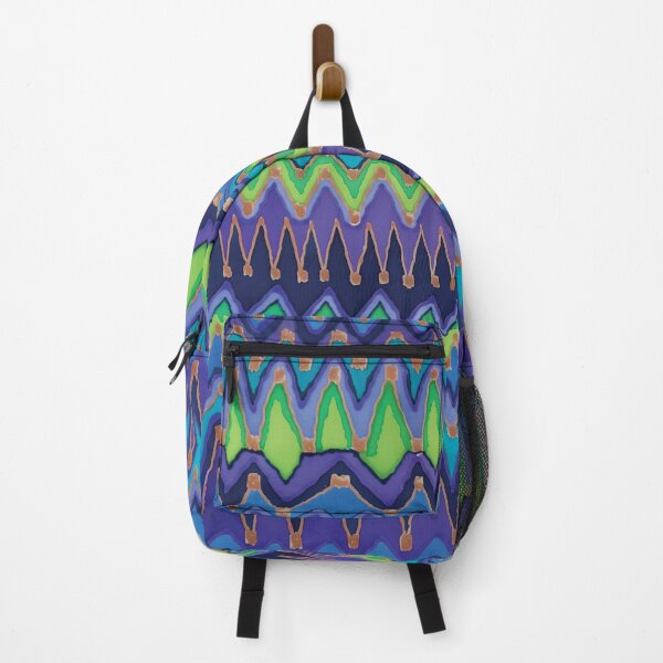 Item preview, Warp Chevron Ikat Batik in Blues, Purple, and Greens designed and sold by Leslie Rogers Todder.
