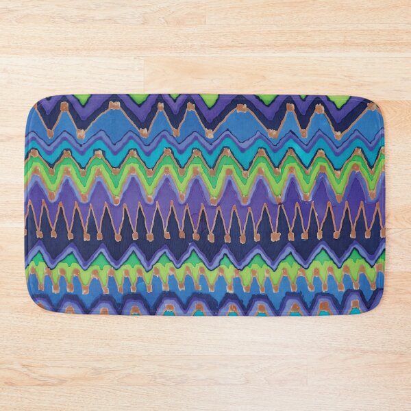 Item preview, Warp Chevron Ikat Batik in Blues, Purple, and Greens designed and sold by Leslie Rogers Todder.