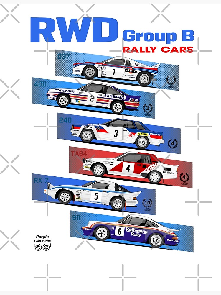 "Group B RWD Rally Cars" Poster For Sale By Purpletwinturbo | Redbubble