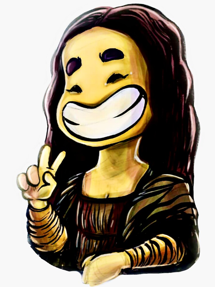 "Cartoonified Mona Lisa" Sticker by jessicacolex | Redbubble