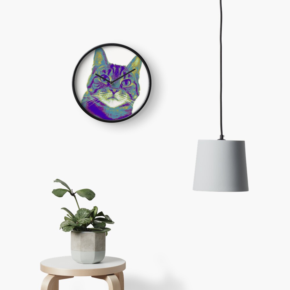 Tabby Cat Pop Art Clock