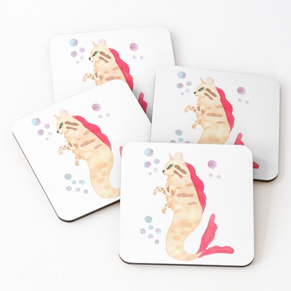 Item preview,  Un dulce purrmaid beige, marrón, rojo, blanco. designed and sold by Sonderblume.