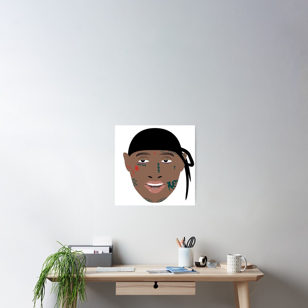 Download Ski Mask The Slump God Face Tattoo Portrait Poster By Ediit Redbubble PSD Mockup Templates