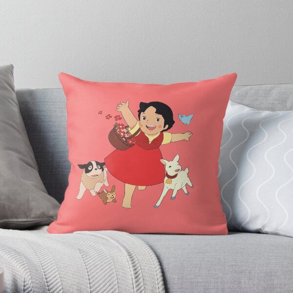 Heidi, the girl from the Alps Throw Pillow