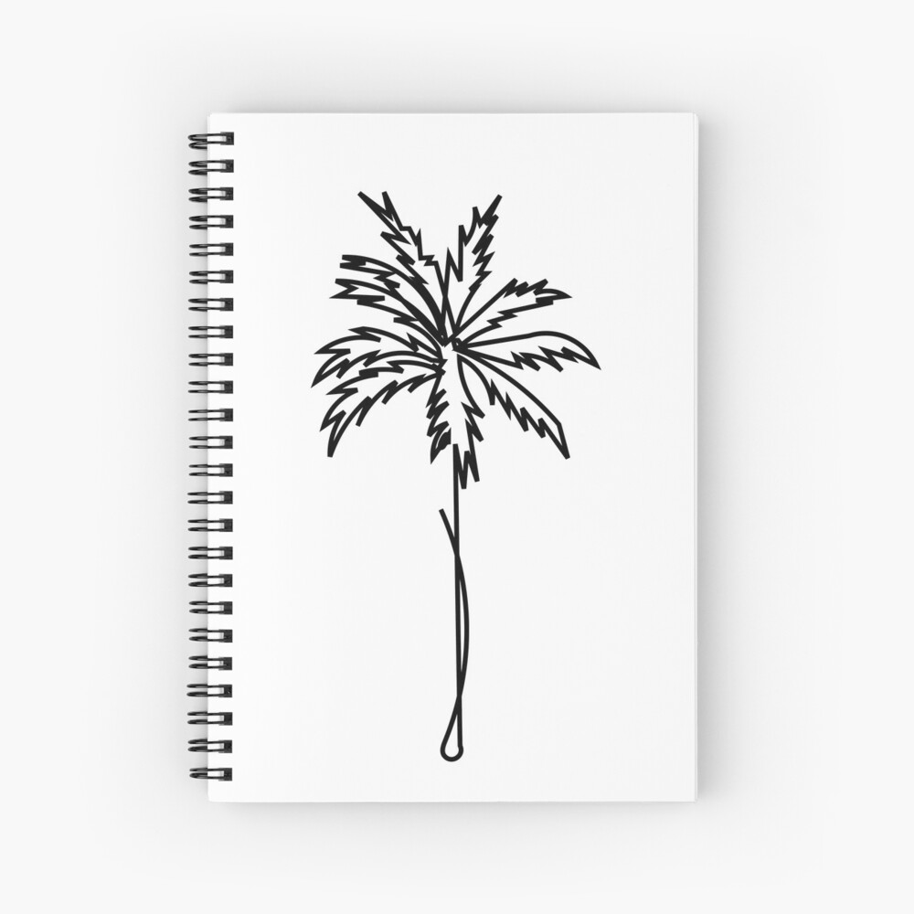 single line Palm tree Spiral Notebook