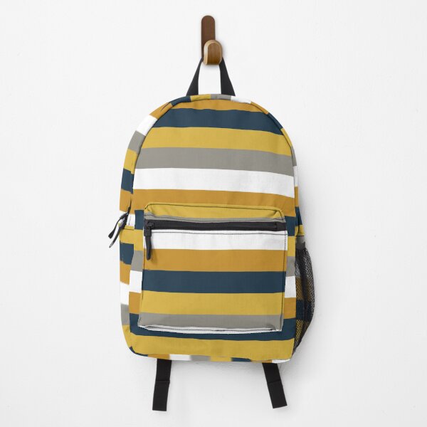 Item preview, Broad Stripes Pattern in Light and Dark Mustard Yellow, Grey, White, and Navy Blue designed and sold by kierkegaard.