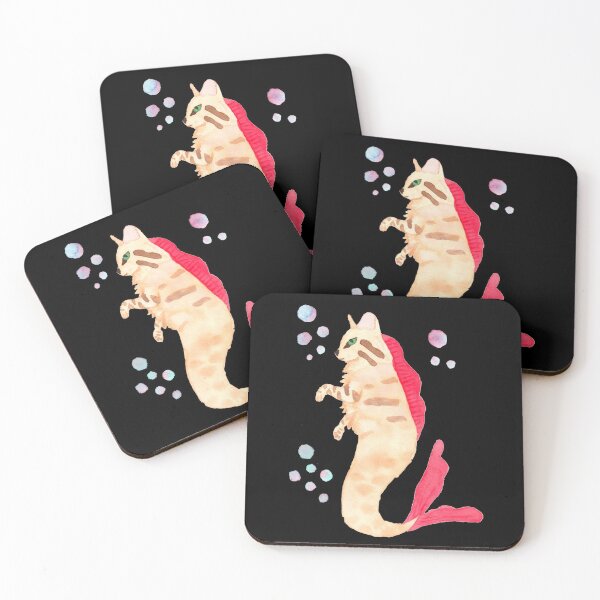 Item preview, Un dulce purrmaid beige, marrón, rojo, negro. designed and sold by Sonderblume.