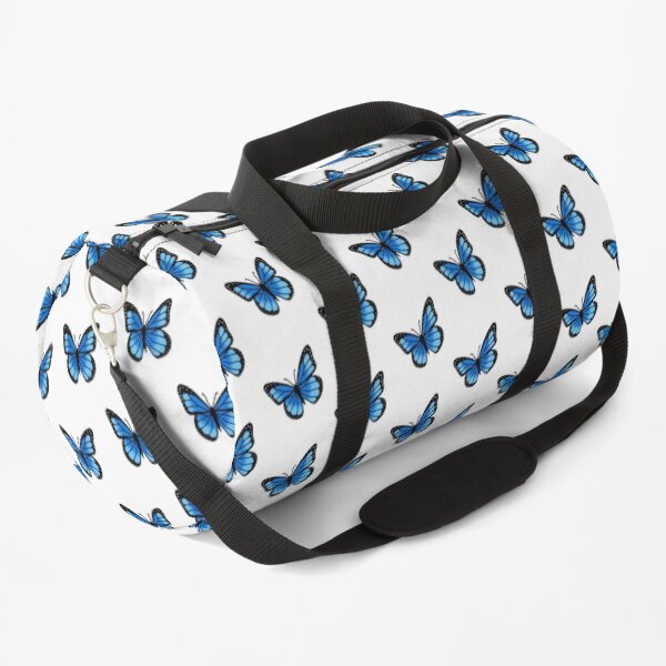 Blue Butterfly Duffle Bag