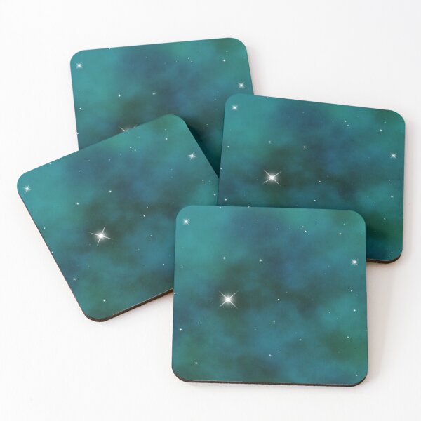 Item preview, Green Blue and Teal Galaxy With Stars Abstract designed and sold by WiseWitch.