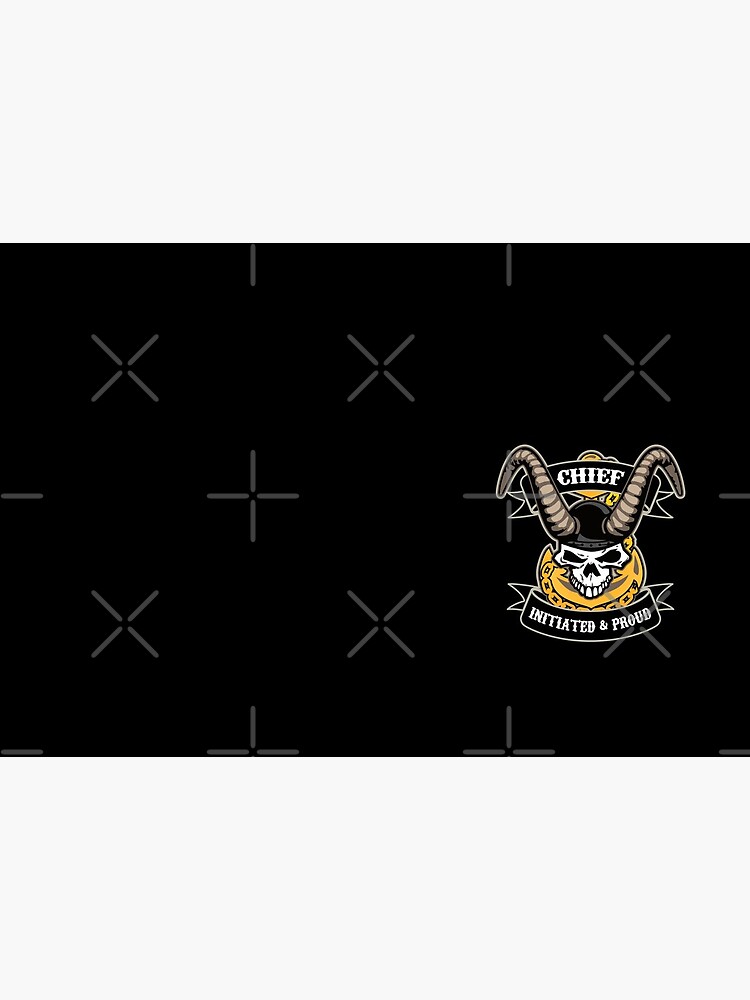 Navy Chief - Initiated and Proud with Skull, Old Goat Horns and Anchor by hobrath
