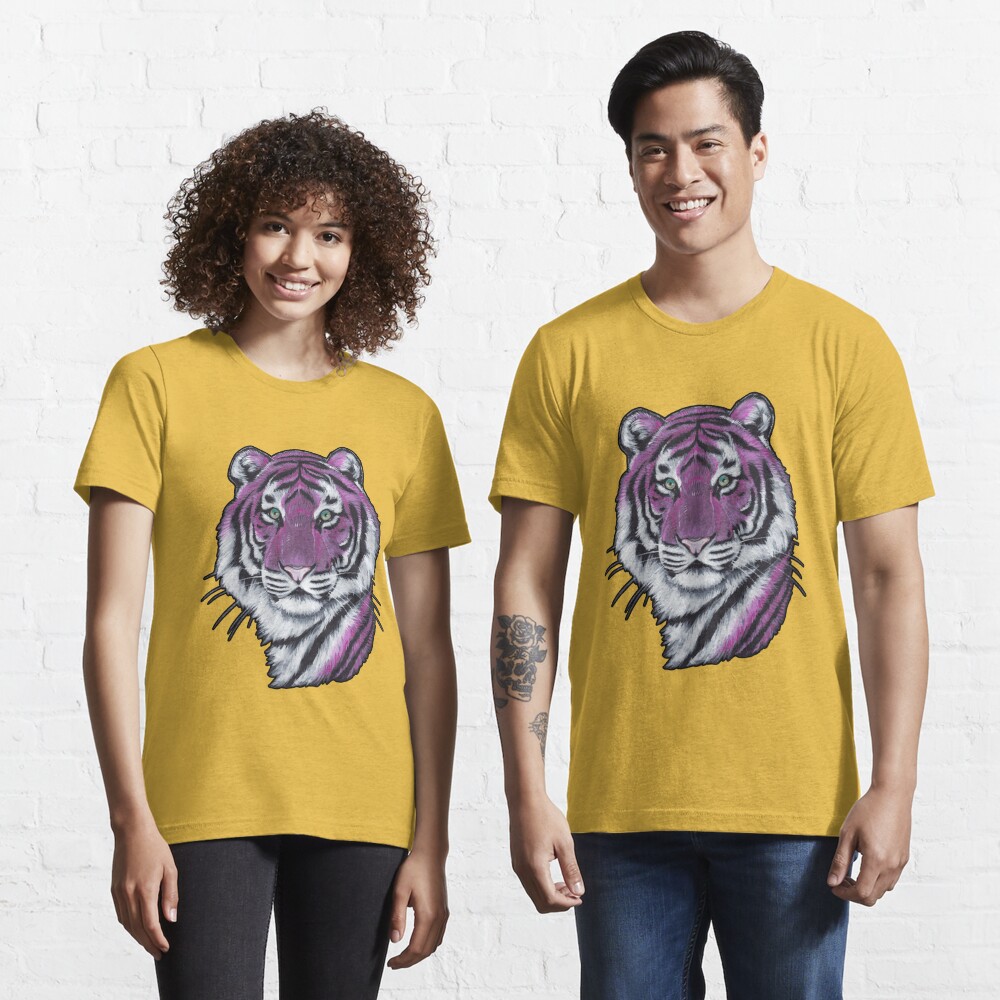 Tiger Fact Mens T-Shirt (Mauve, M)